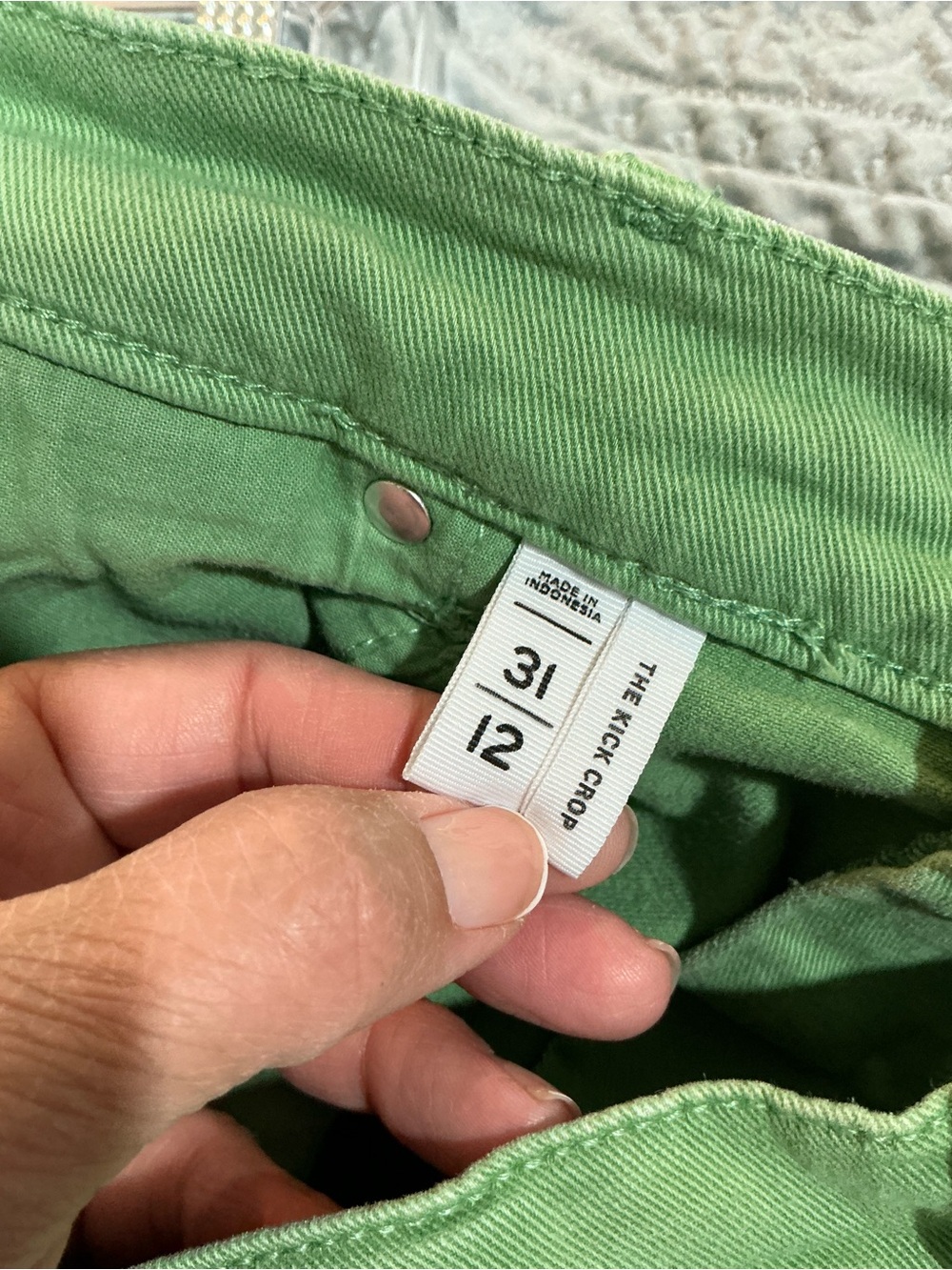 🤎 Loft The Kick Crop Green Denim Jeans - 12 / 31 (01093) - Picture 5 of 7